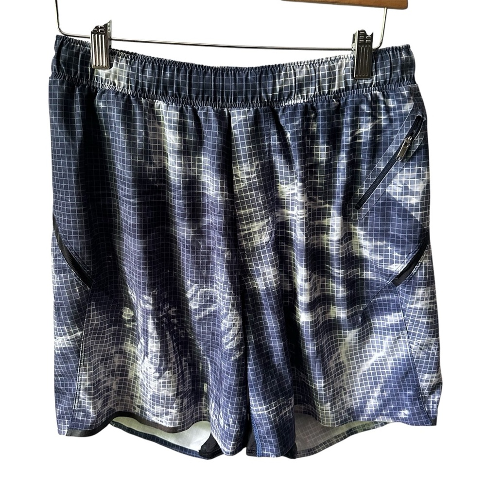Lululemon Surge Shorts Mens Medium Blue Lined Elastic Waist‎ Athletic Running